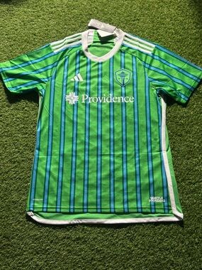 adidas Seattle Sounders Green and Blue Home Jersey
